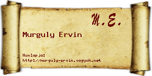 Murguly Ervin névjegykártya